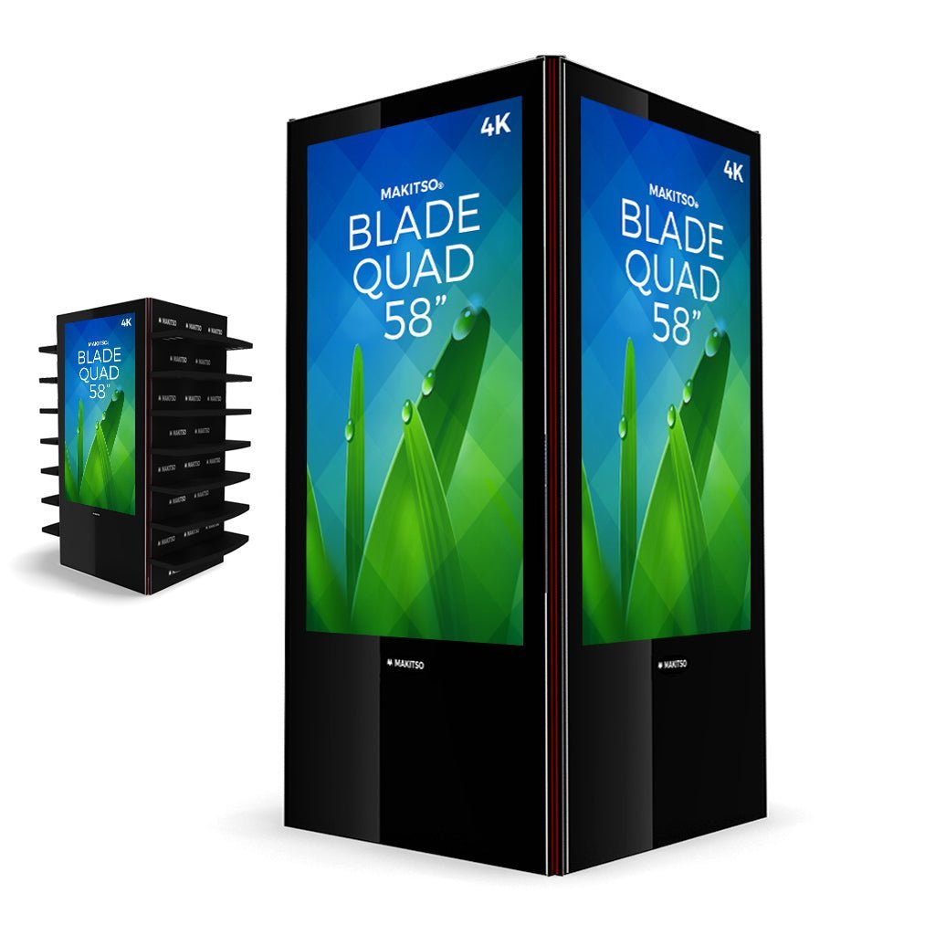Makitso Blade Quad 58" Pro 4K UHD Digital Signage Kiosk - All4Displays