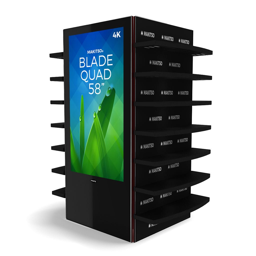 Makitso Blade Quad 58" Pro 4K UHD Digital Signage Kiosk - All4Displays