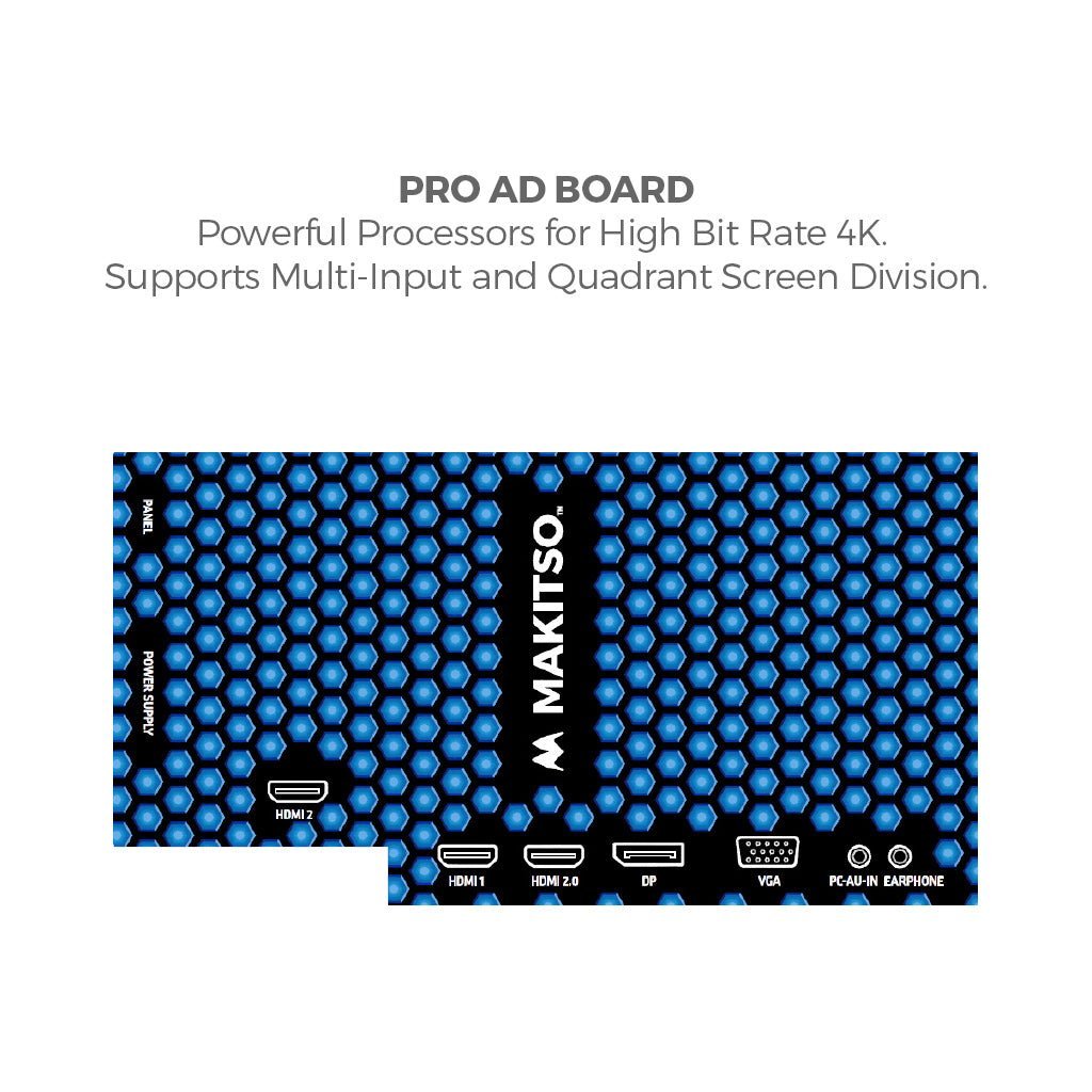 Makitso Blade Quad 58" Pro 4K UHD Digital Signage Kiosk - All4Displays