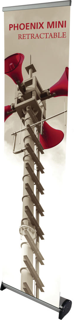 15.5in Phoenix Mini Full Height Retractable Banner Stand 4 pole (Vinyl Graphic Only)