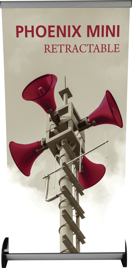 15.5in Phoenix Mini Full Height Retractable Banner Stand 4 pole (Vinyl Graphic Only)