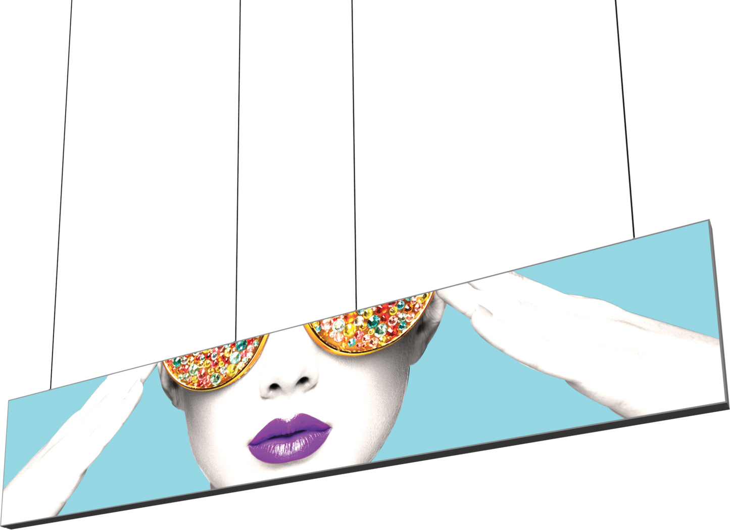 15ft x 3ft Vector Frame Hanging Light Box Single-Sided (Graphic Package)