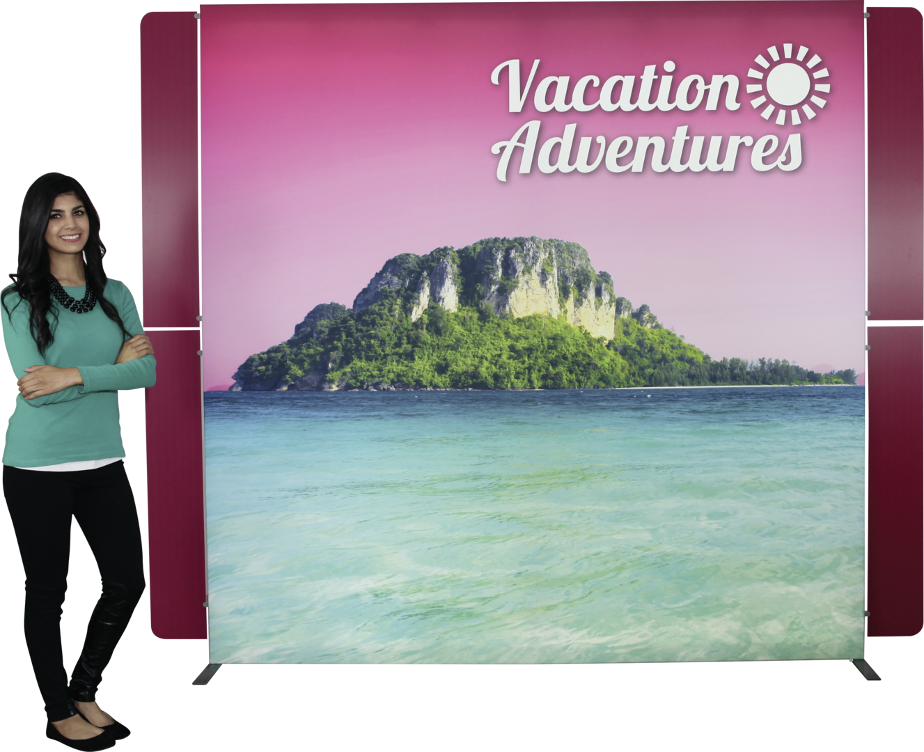 3ft x 8ft Vector Frame Light Box Rectangle 06 Fabric Banner Display Double-Sided (Graphic Package)