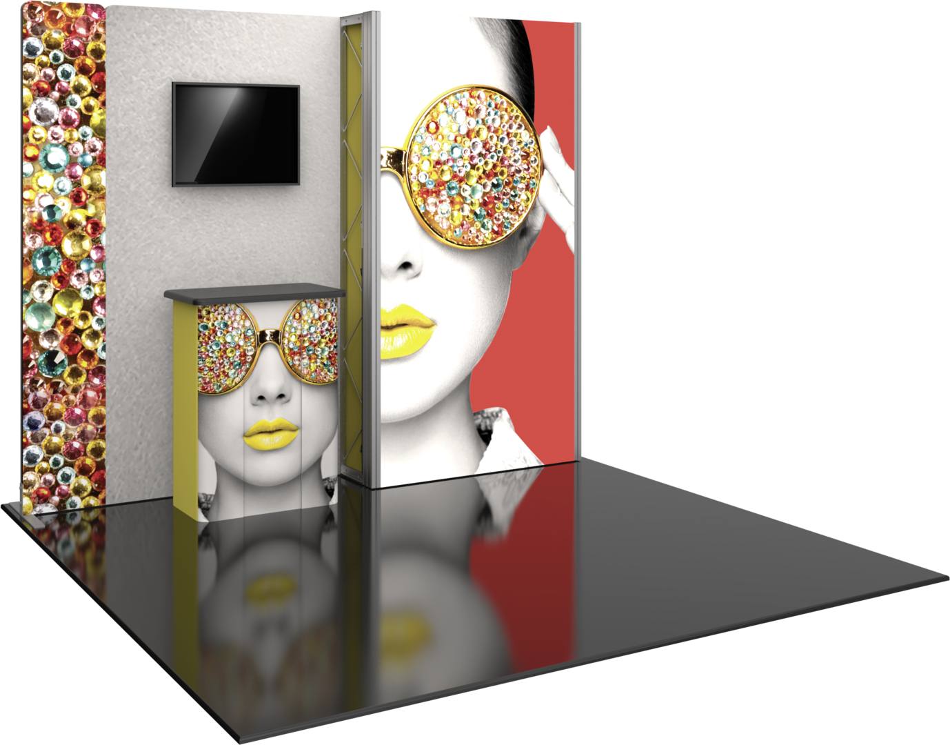 10ft x 10ft Vector Frame Master Modular Backwall Kit 16 (Graphic Package)