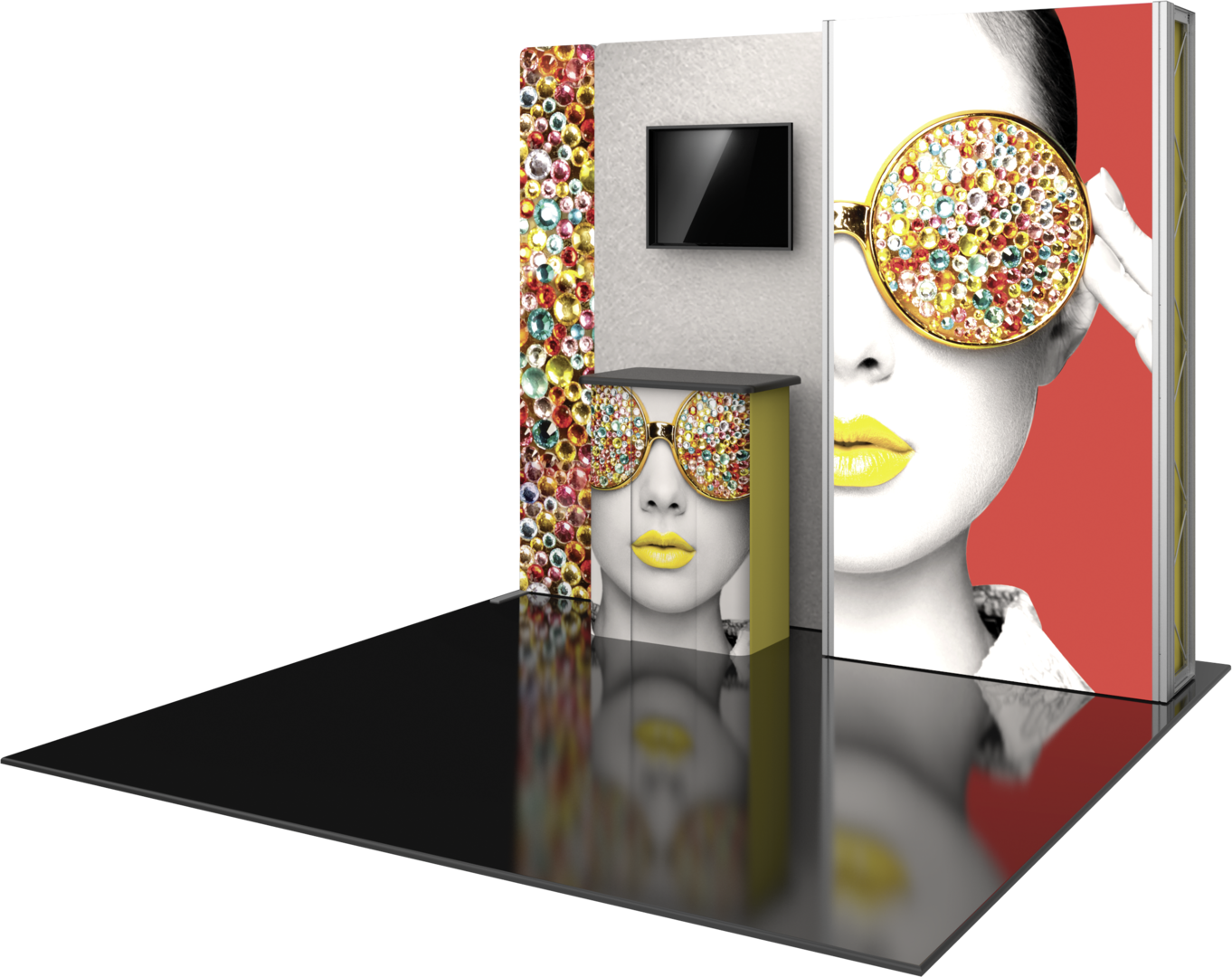 10ft x 10ft Vector Frame Master Modular Backwall Kit 16 (Graphic Package)