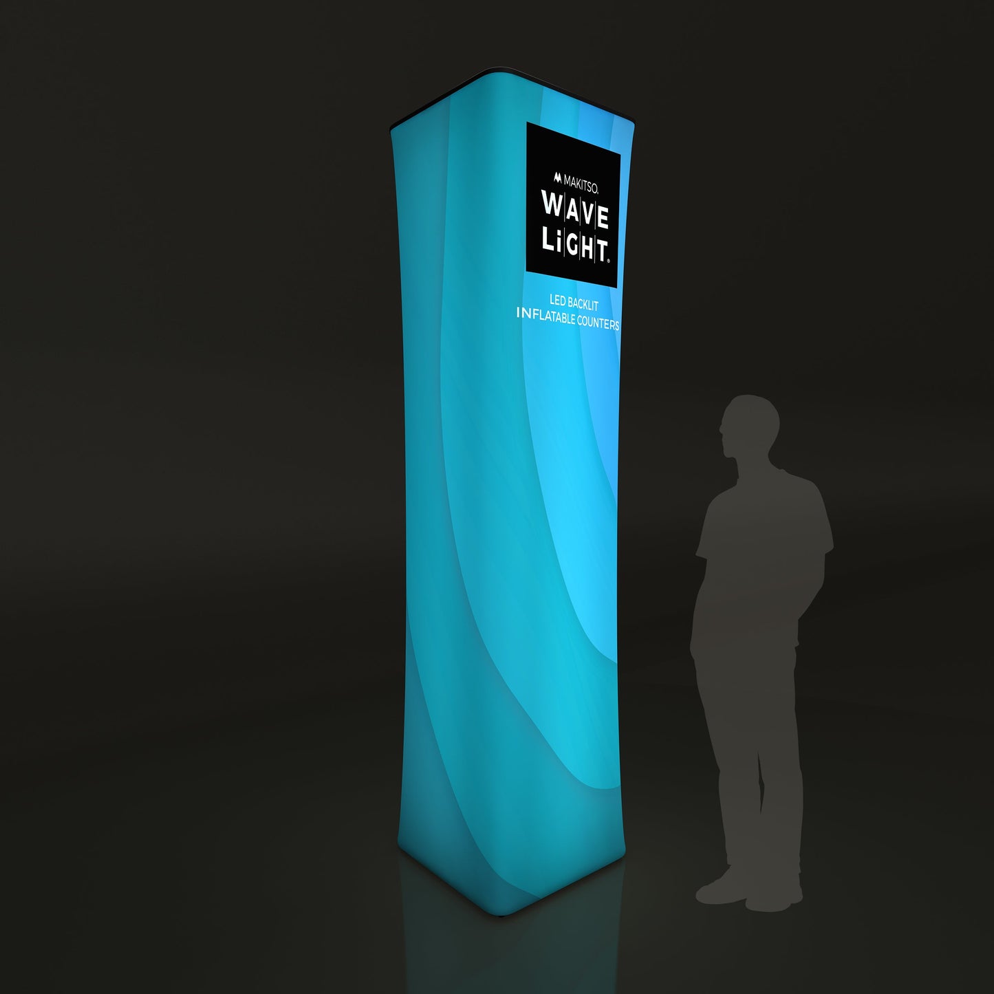3ft x 3ft x 10.5ft inflatable tower used for product promotions