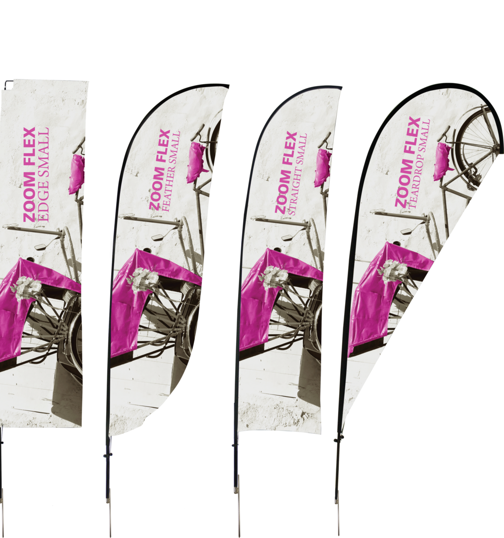 9ft Zoom Flex Small Flag Straight Single-Sided (Graphic Package)