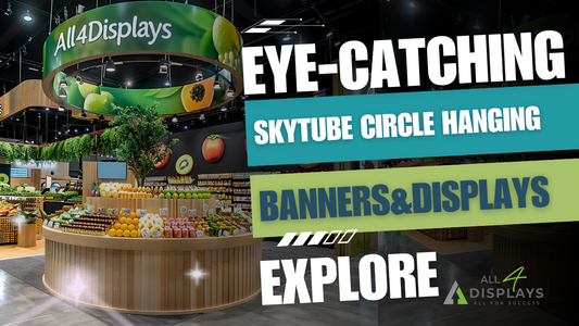 Revolutionize Your Supermarket's Advertising with Eye-Catching Skytube Circle Hanging Banners and Displays