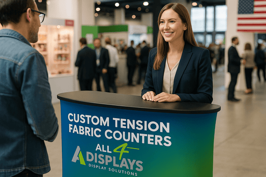 Best Custom Tension Fabric Counters for Popup Events - All4Displays