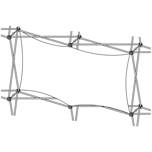 Xclaim (2x1 Quad) Horizontal Thread Fabric Popup Display (Graphic Only)