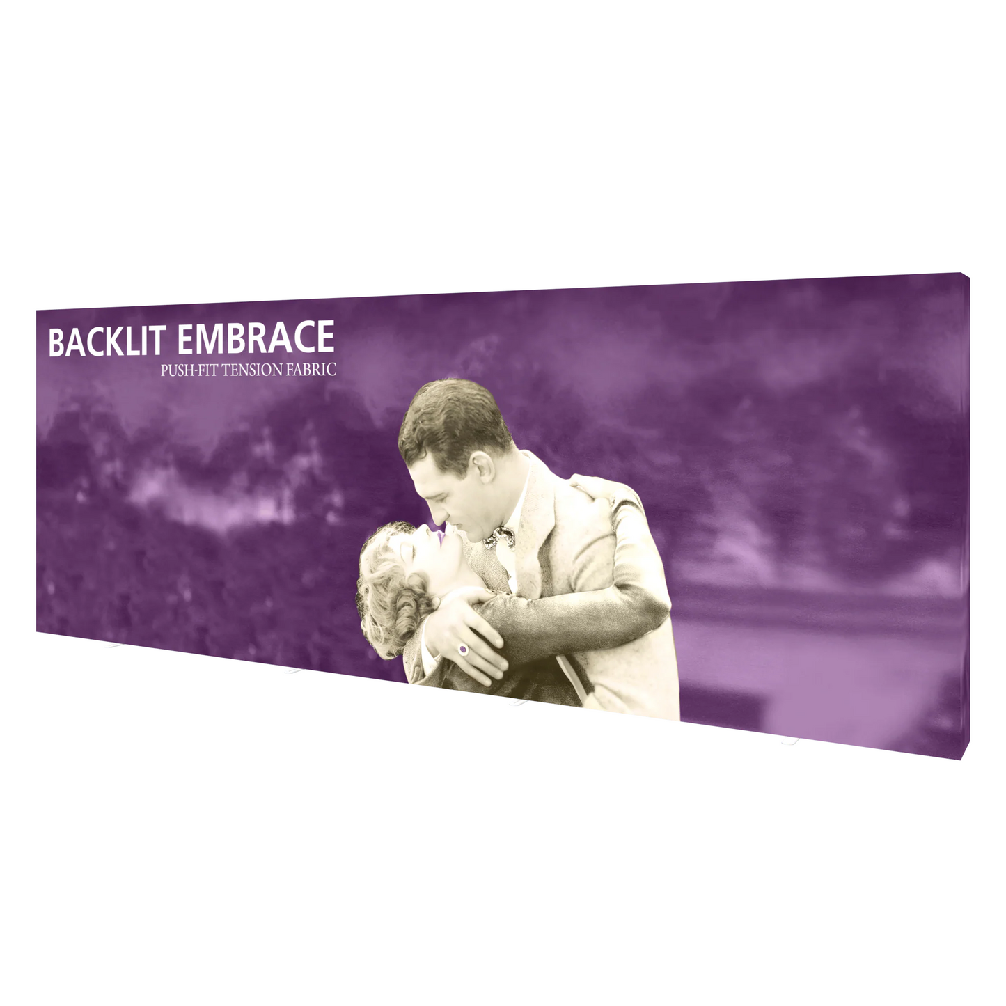 20ft x 8ft Embrace Backlit Push-Fit Tension Fabric Display Double-Sided (Graphic Package)