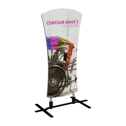5ft Contour Outdoor Sign Wave 2 Plate Base Double-Sided (Graphic Package)