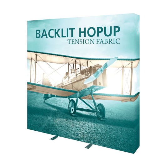 8ft x 8ft Hopup Backlit Straight Tension Fabric Display Graphic Replacement (w/ End Caps Graphic Only)