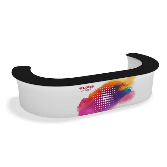 WaveLine InfoDesk W-Shaped Tension Fabric Display Counter - 12CC (Graphics Package)