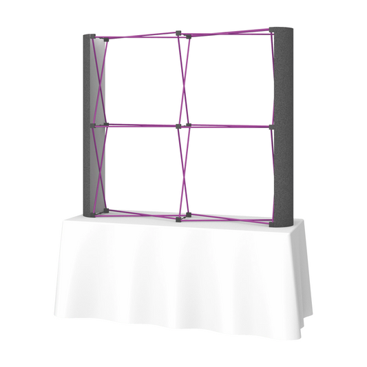 6ft (2x2) Coyote Straight Tabletop Frame w/Fabric End Cap Kit (Fabric Package)