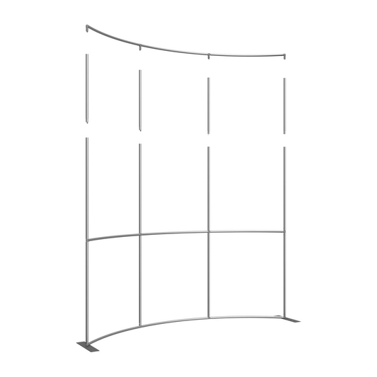 2ft Height Formulate Master Backwall Extension Hardware (10ft) - 4 Pole Horizontal Curve