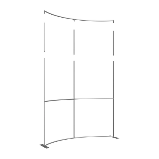 2ft Height Formulate Master Backwall Extension Hardware (8ft) - 3 Pole Horizontal Curve