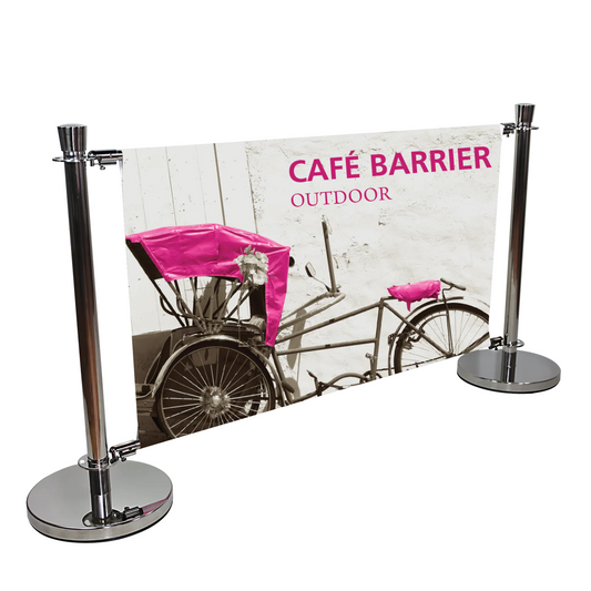 Cafe Barrier Indoor/Outdoor Banner Stand System (Graphic Package)