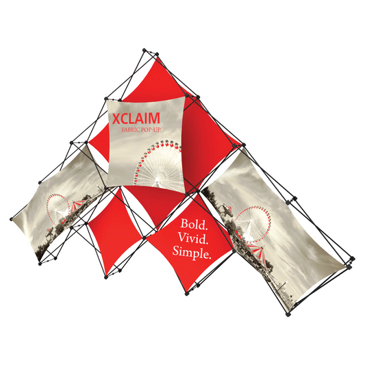14ft Xclaim 10 Quad Pyramid Fabric Popup Display Kit 01