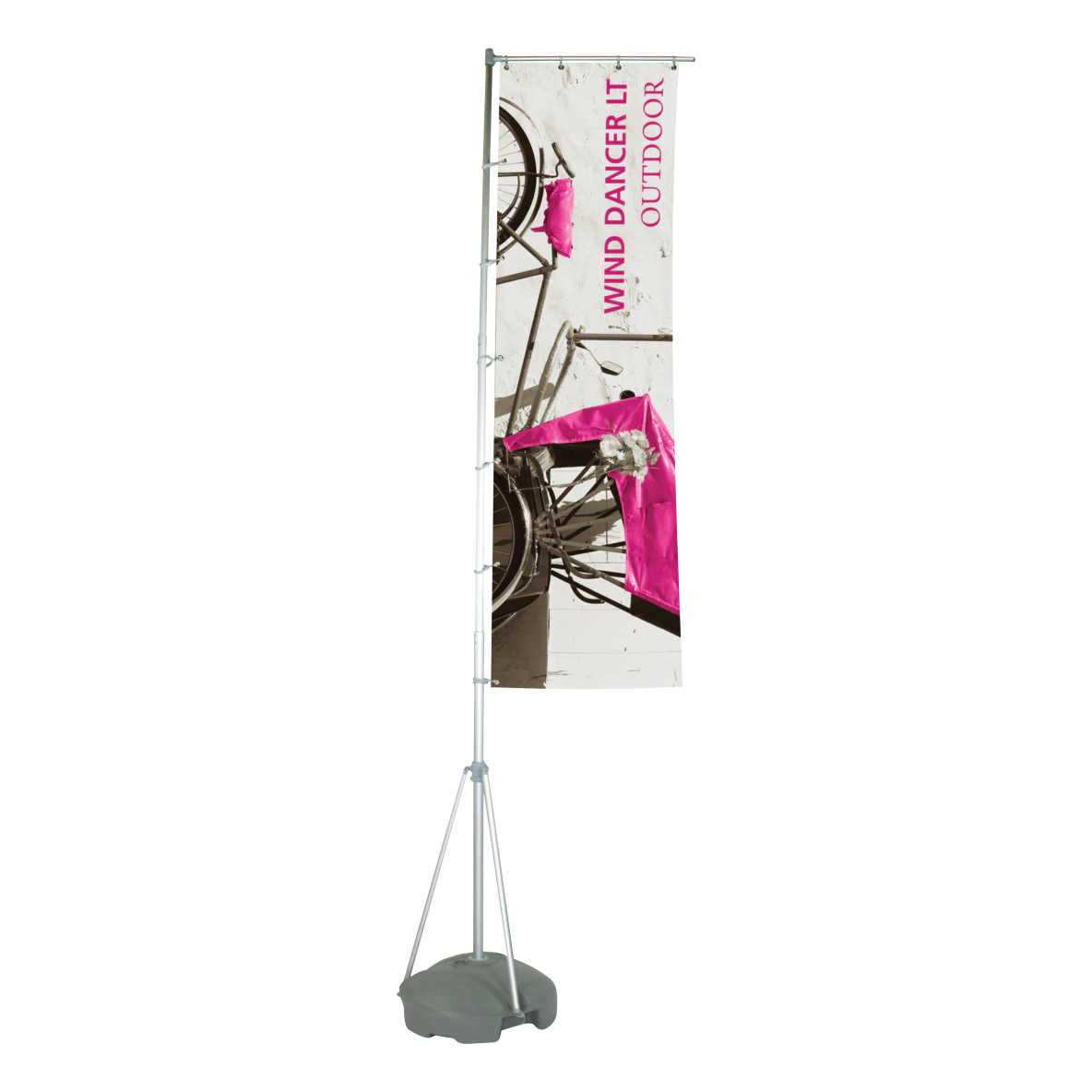 10ft - 13.5ft Adjustable Wind Dancer LT Flag Double-Sided (Long Graphic Package)