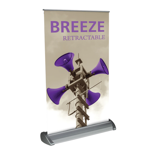11in Breeze 2 Retractable Tabletop Banner Stand (Vinyl Graphic Package)