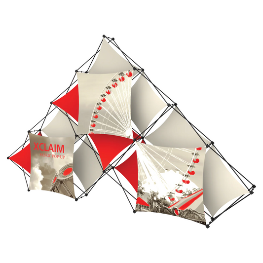 14ft Xclaim 10 Quad Pyramid Fabric Popup Display Kit 02