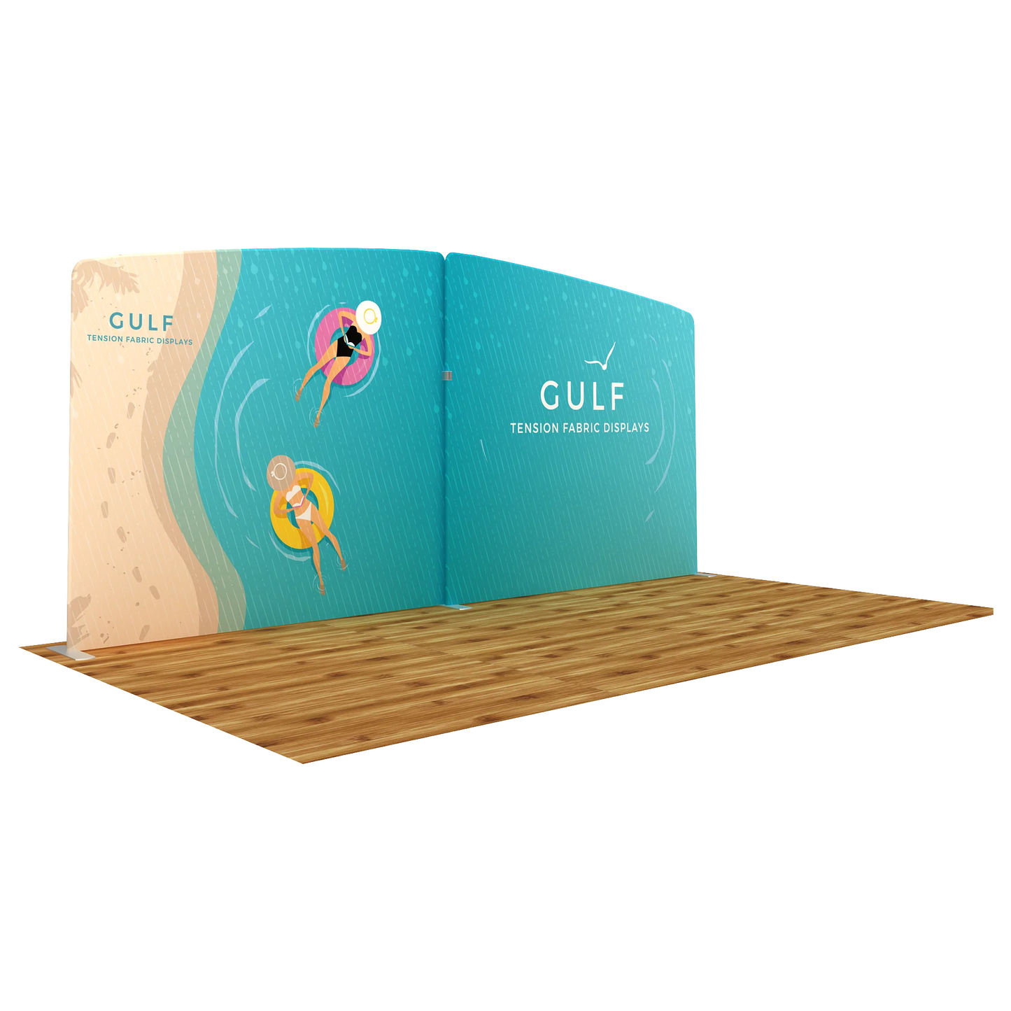 20ft WaveLine® Media Gulf Double-sided Tension Fabric Display (Graphic Package)