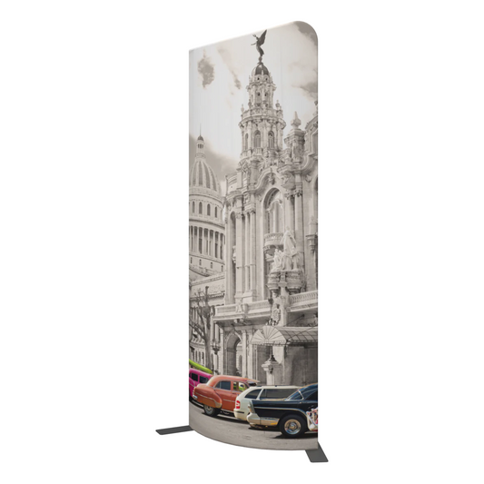 3ft x 8ft Modulate Magnetic Frame Banner 03 Convex w/ Rounded Right Corner (Graphic Package)