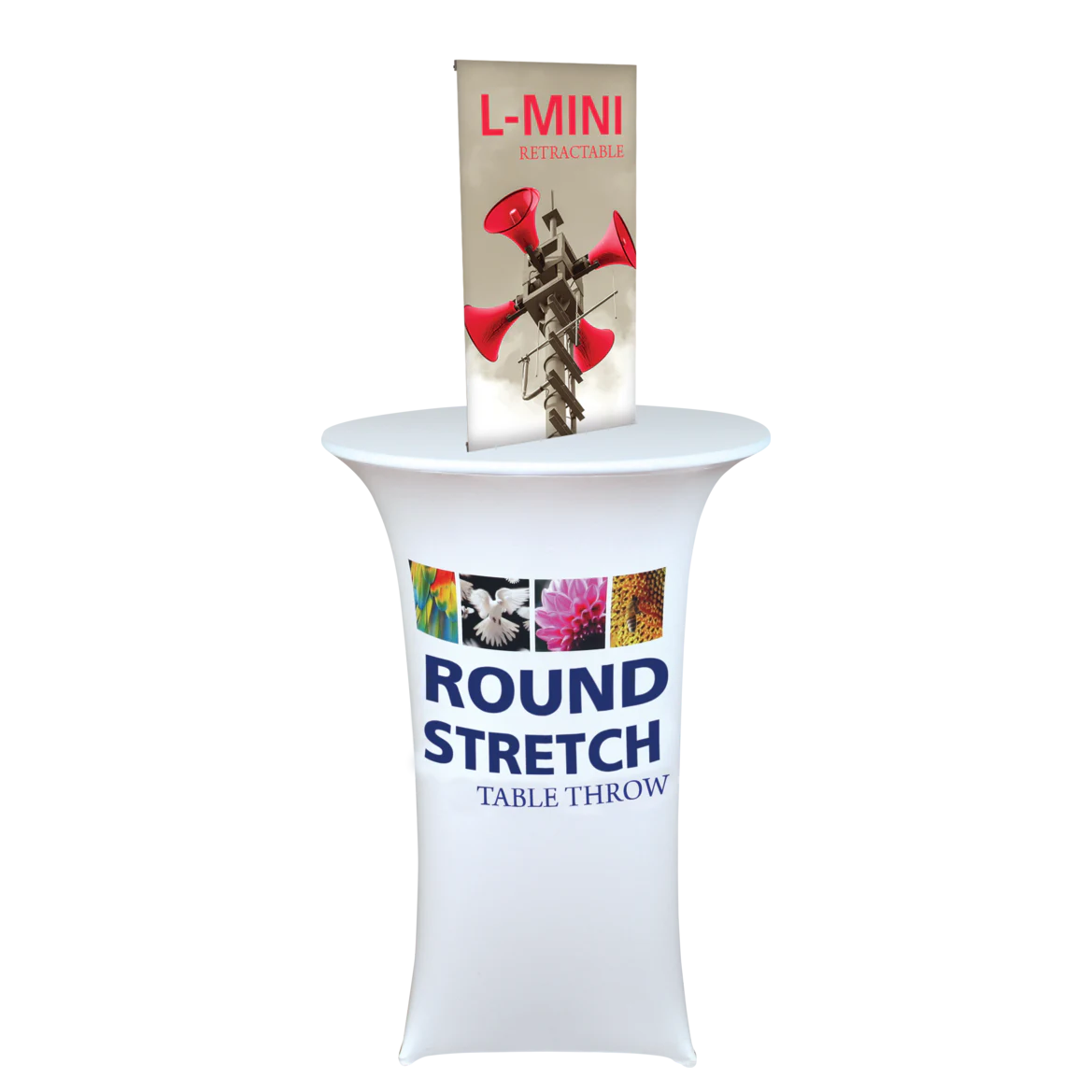 14.25in x 26.875in L-Mini Spring Back Banner Stand (Vinyl Graphic Package)