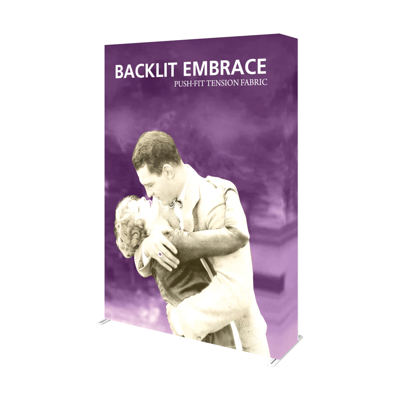 5ft x 8ft Embrace Backlit Push-Fit Tension Fabric Display Graphic Replacement (w/ End Caps Graphic Only)