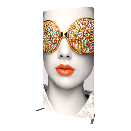 5ft x 8ft Vector Frame Convex Curved 02 Fabric Banner Display Double-Sided (Graphic Package)