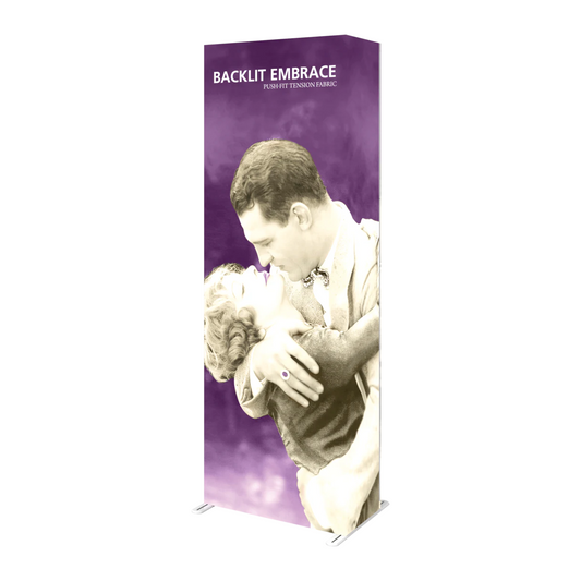 2.5ft x 8ft Embrace Backlit Push-Fit Tension Fabric Display Double-Sided (Graphic Package)