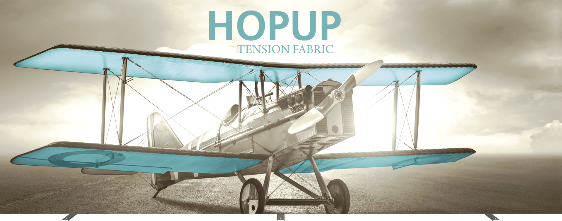 20ft x 8ft Hopup Straight Tension Fabric (Double - Sided Kit) - All4Displays