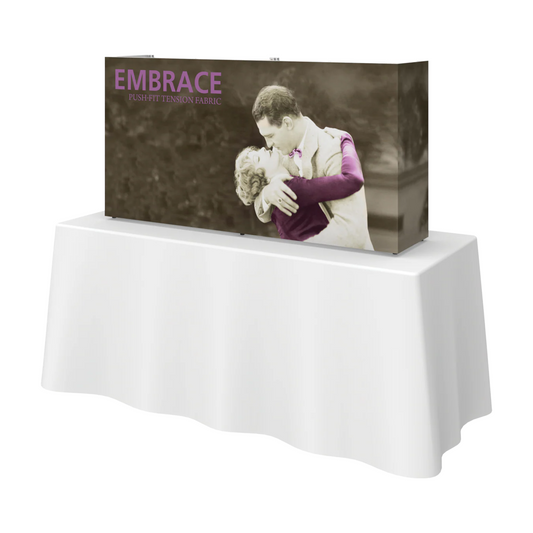 5ft x 2.5ft Embrace Tabletop Push-Fit Tension Fabric Display Graphic Replacement (w/ End Caps Graphic only)
