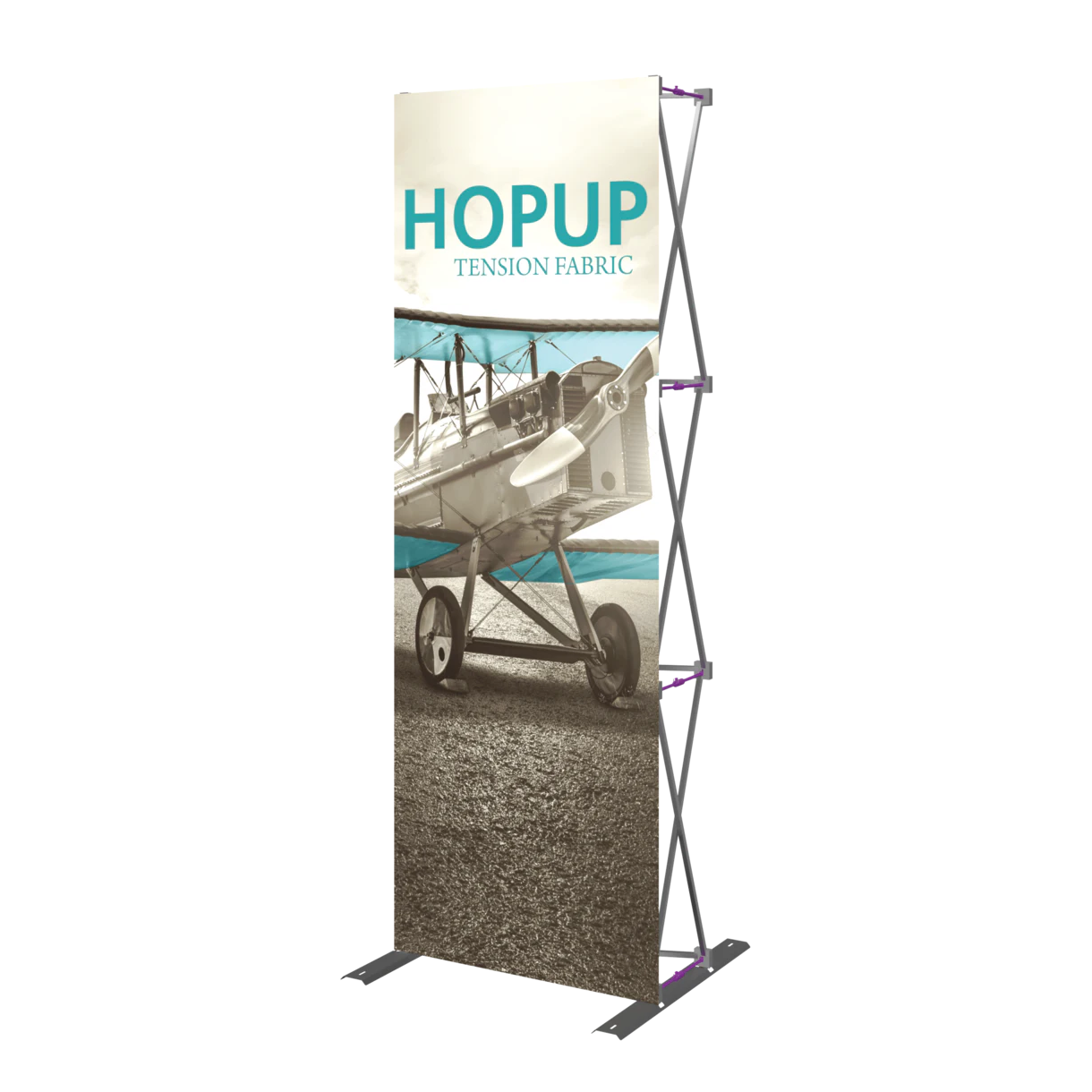 2.5ft x 8ft Hopup Straight Tension Fabric Display Full Fitted
