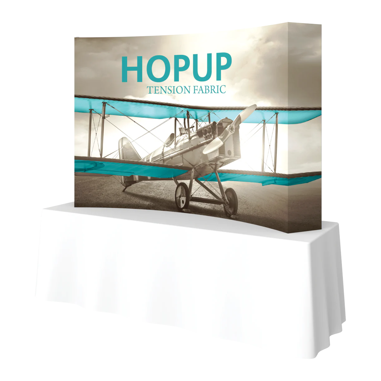 8ft x 5ft Hopup Curved Tabletop Tension Fabric Display – All4Displays