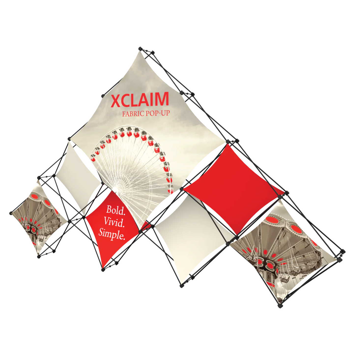14ft Xclaim 10 Quad Pyramid Fabric Popup Display Kit 03