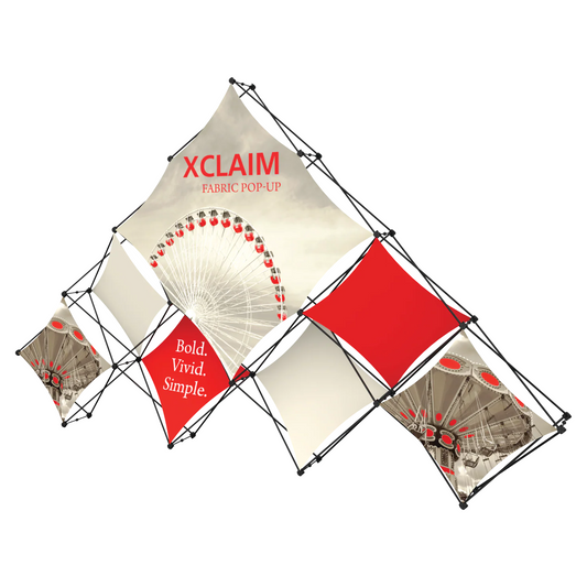 14ft Xclaim 10 Quad Pyramid Fabric Popup Display Kit 03