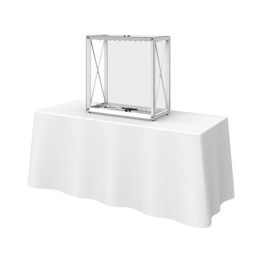 2.5ft x 2.5ft Embrace Tabletop Backlit Push-Fit Tension Fabric Display Unprinted Opaque Liner