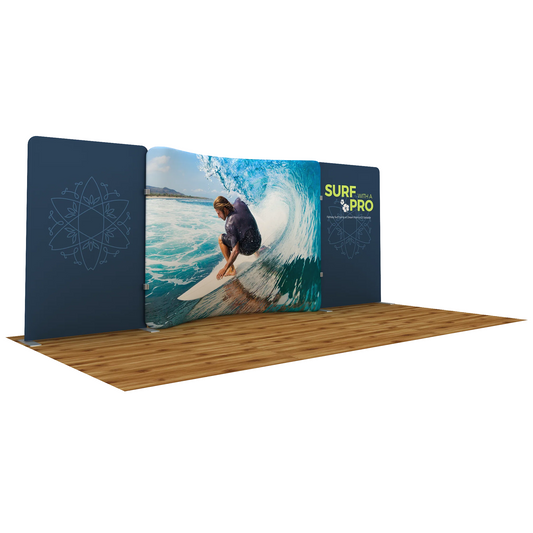 20ft WaveLine® Caribbean-A Media Double-sided Tension Fabric Display (Graphic Package)