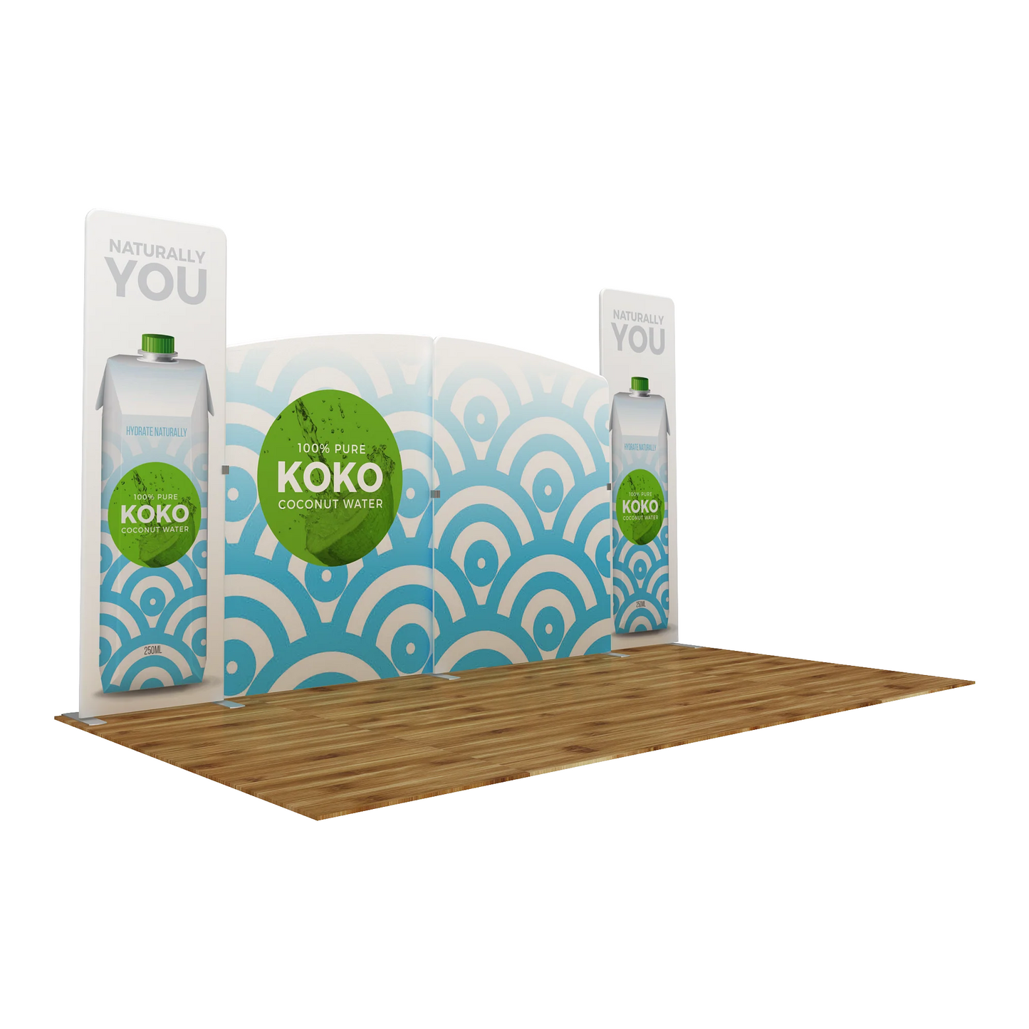 20ft WaveLine® Media Hammerhead Double-sided Tension Fabric Display (Graphic Package)