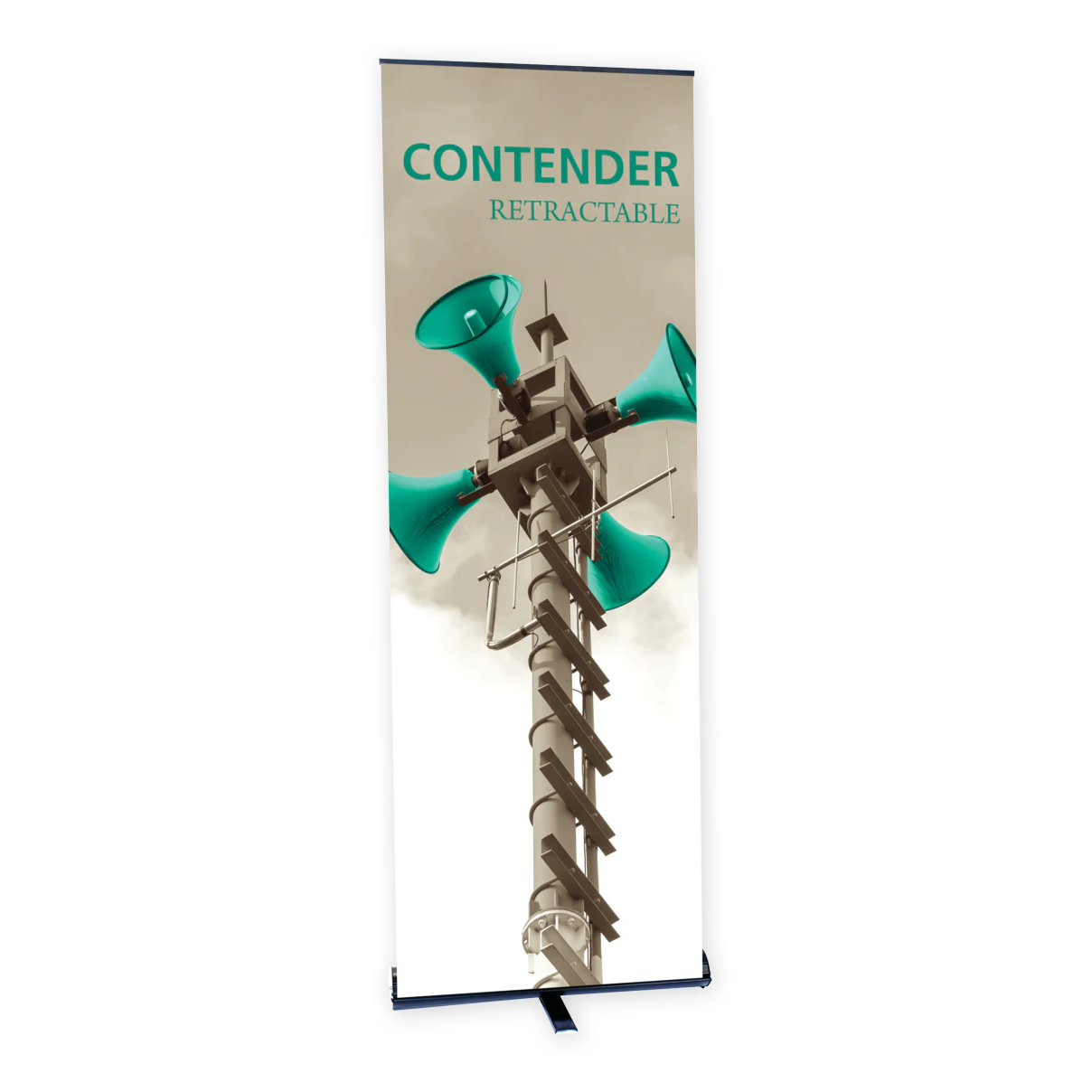 23.5in Contender Mini Retractable Banner Stand (Premium Fabric Graphic Package)