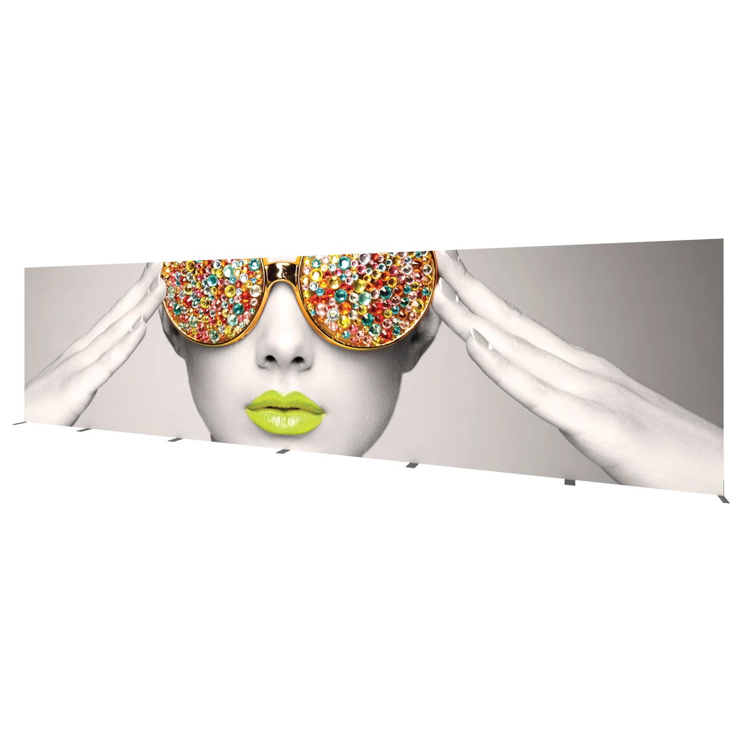 30ft x 8ft Vector Frame Rectangle 08 Fabric Banner Display Double-Sided Eclipse Blockout Fabric (Graphic Package)