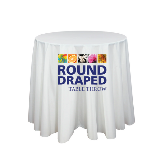 30in Round Premium Dye-Sub Table Draped Throw (30in dia.)
