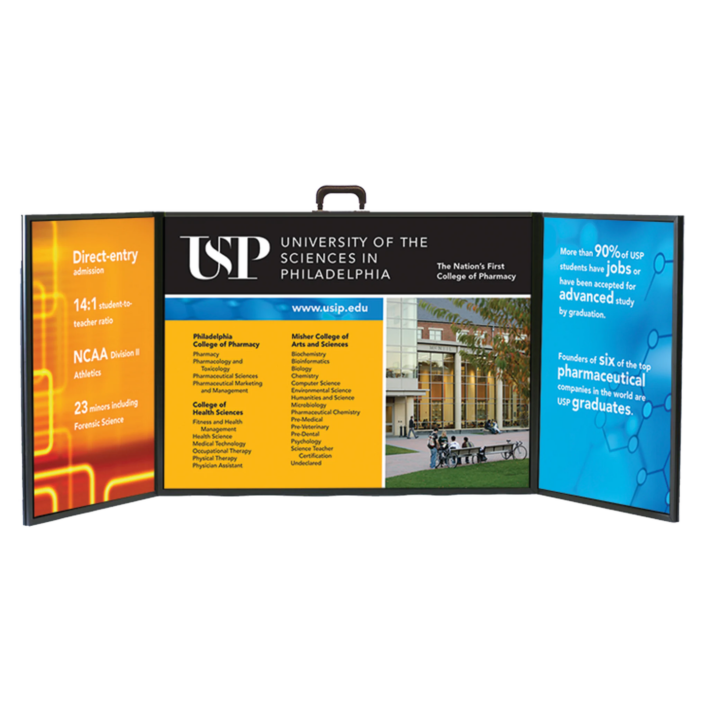 4ft x 1.5ft Voyager Mini Tabletop Briefcase Display (Graphic Package)