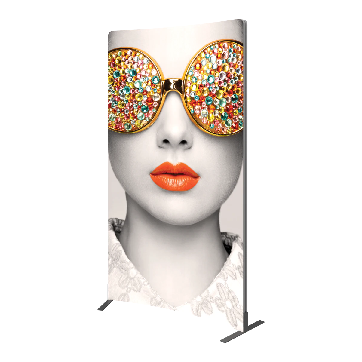 5ft x 8ft Vector Frame Concave Curved 02 Fabric Banner Display Double-Sided (Graphic Package)
