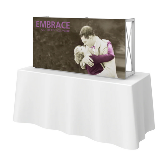 5ft x 2.5ft Embrace Tabletop Push-Fit Tension Fabric Display Graphic Replacement (w/o End Caps Graphic Only)