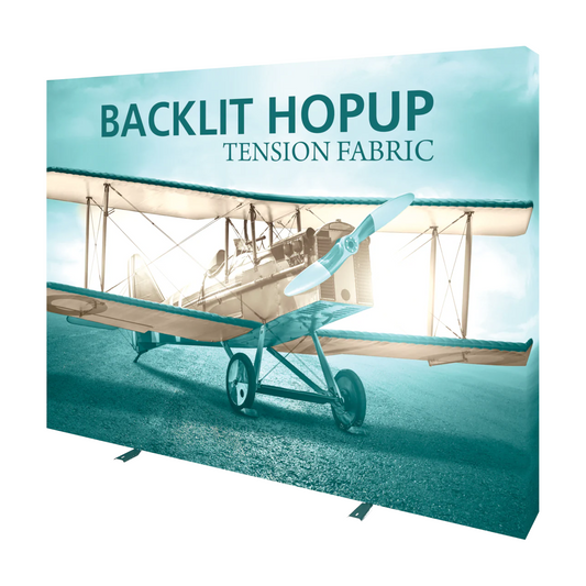 10ft x 8ft Hopup Backlit Straight Tension Fabric Display Graphic Replacement (w/ End Caps Graphic Only)