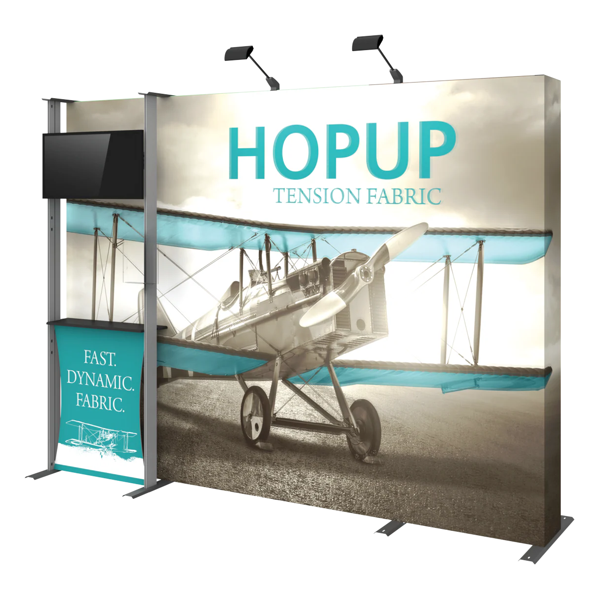 10ft x 8ft Hopup Tension Fabric Backwall and Accessory Kit 03 (w/ End Caps)