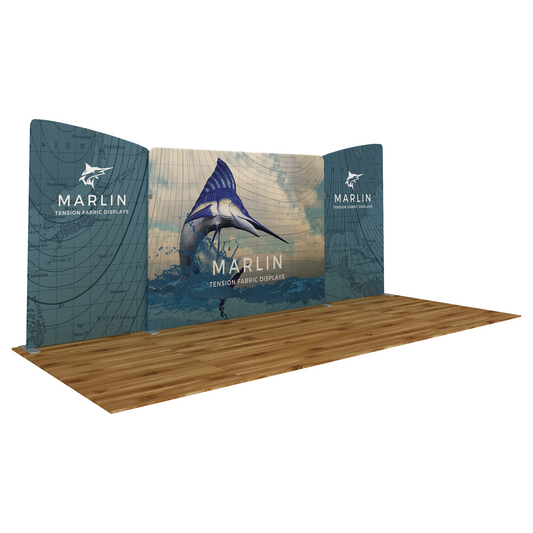 20ft WaveLine® Media Marlin-A Double-sided Tension Fabric Display (Graphic Package)